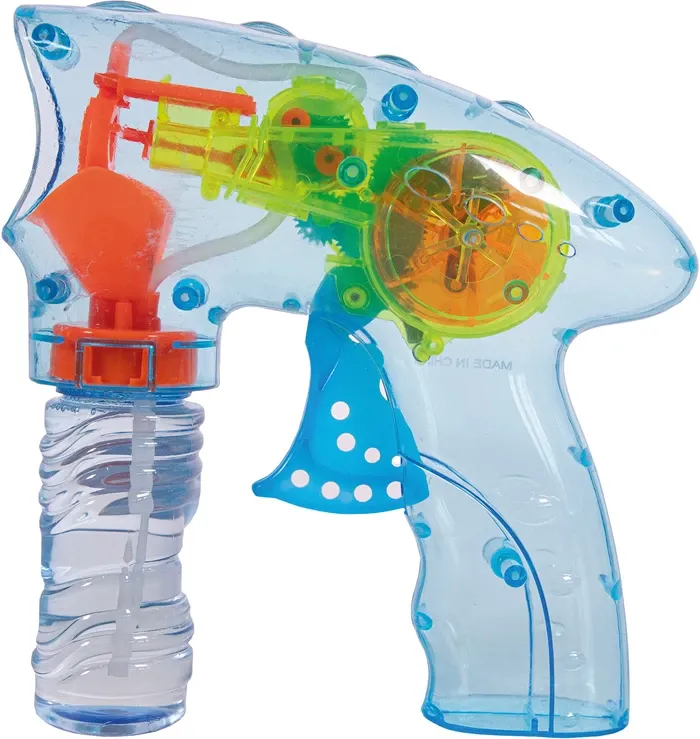 Pistolet à bulles de savon a 15x15x4 cm, couleur assorti , avec lumière, dès 3 ans