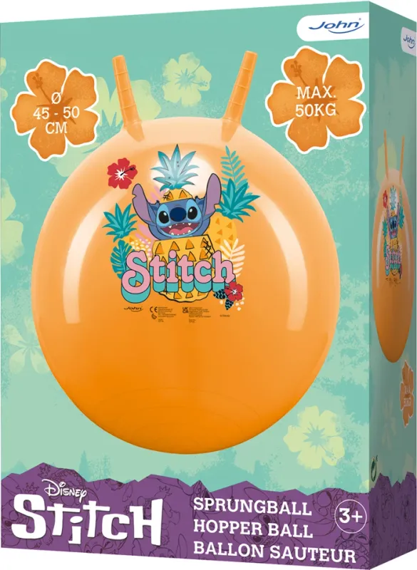 Ballon sauteur Stitch Ø 45-50 cm avec poignées, dès 3 ans
