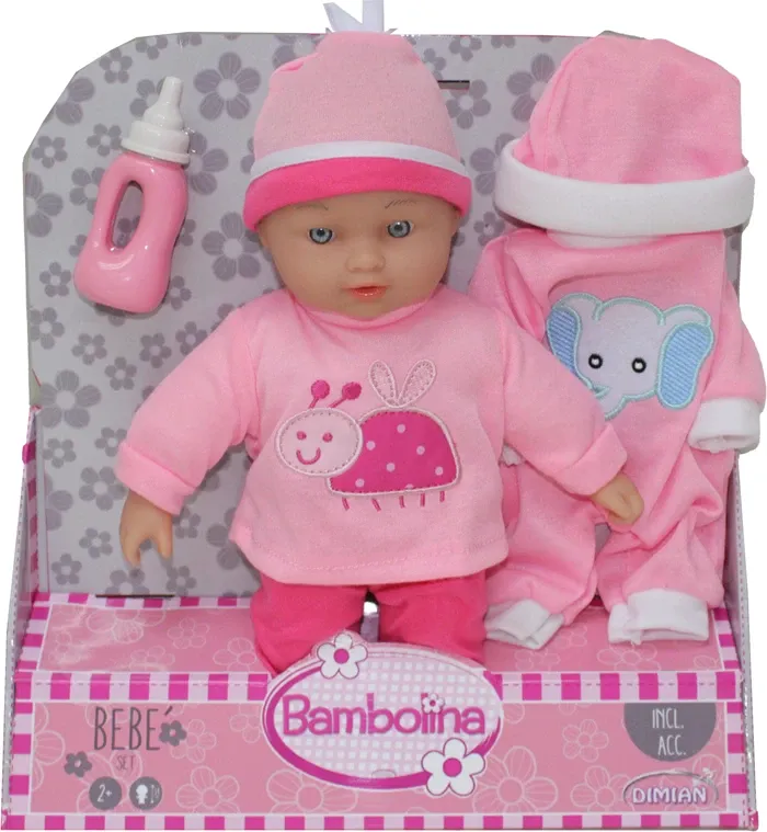 Poupée 28 cm avec accessoires biberon, barboteuse, bonnet, dès 2 ans