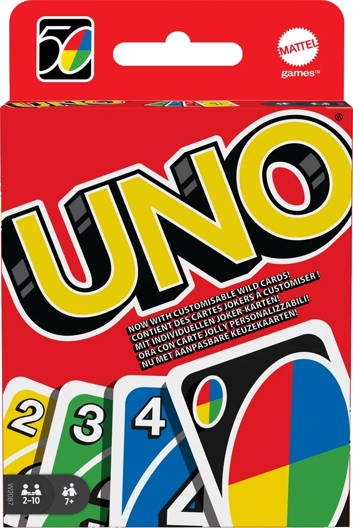 UNO Jeu de cartes. d/f/i dès 7 ans. 2-10 joueurs. la version classique