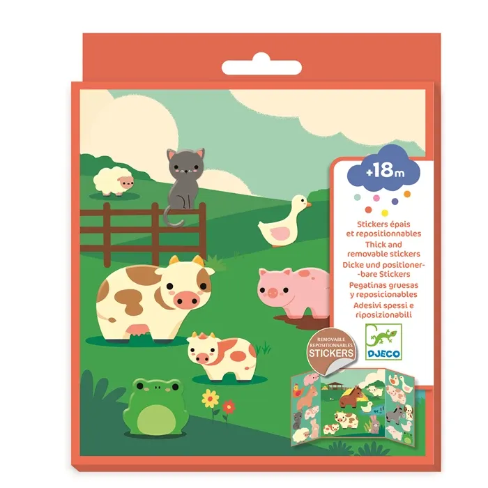 Stickers épais et repositionnables animaux de la ferme