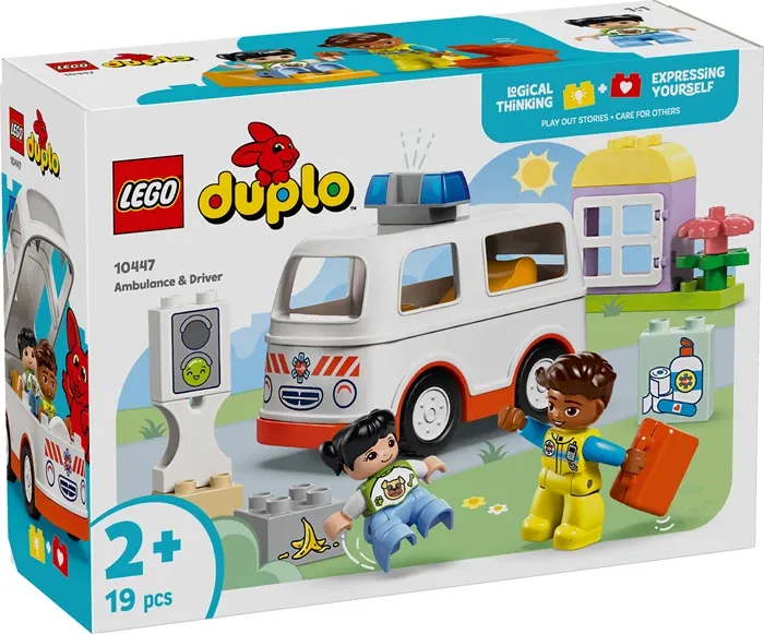 L’ambulance et le chauffeur Lego Duplo, 19 pcs., dès 2 ans