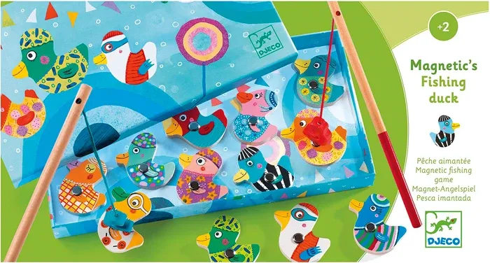 Djeco Jeu Magnétique Fishing Duck canards, jeu de pêche en bois