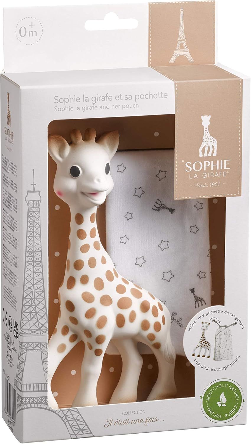 Sophie la Girafe – Jouet éveil Sophie la Girafe &amp; Sa Pochette de Rangement – Dès la Naissance – Caoutchouc 100% Naturel