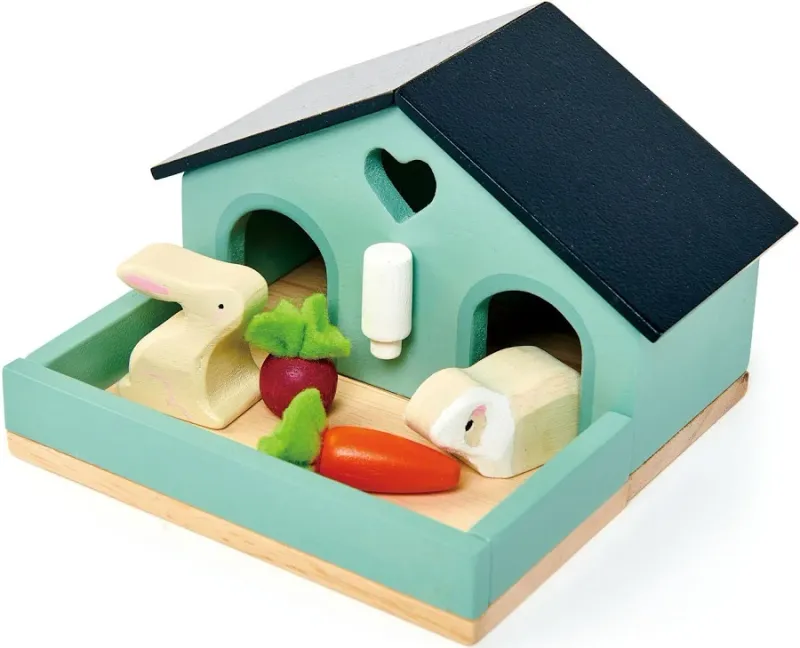 Maison en bois pour lapins et cochons d'inde,