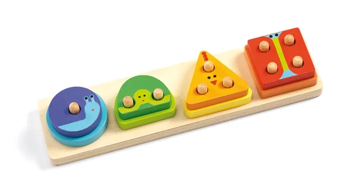 Puzzle Bois 1234 Basic et Ludique pour Enfant - 18 Mois - Djeco