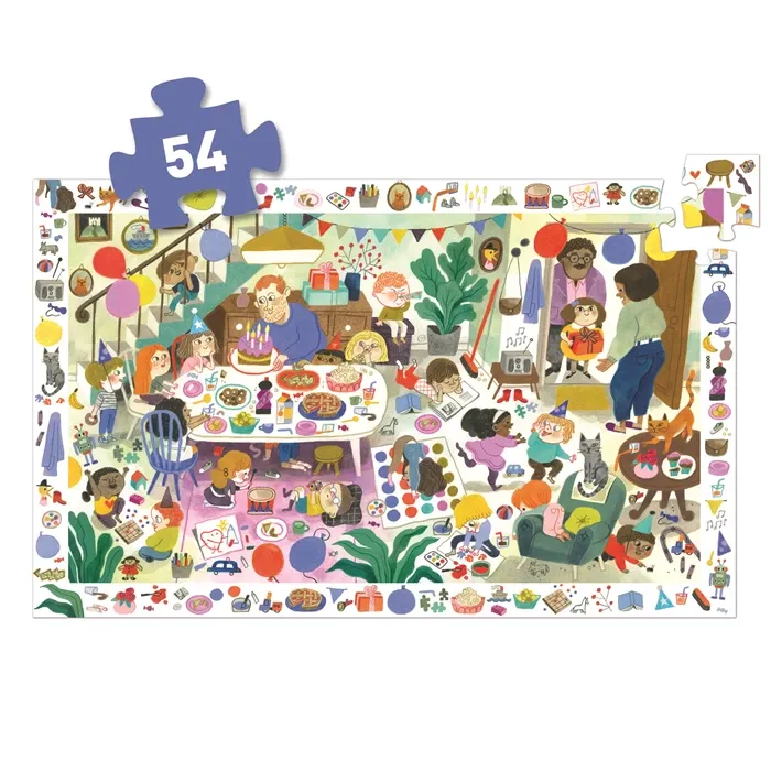 Djeco Puzzle Observation La fête d'anniversaire 54 pcs