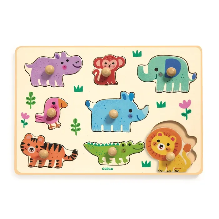 Djeco Puzzle en bois Hippo'n'Co