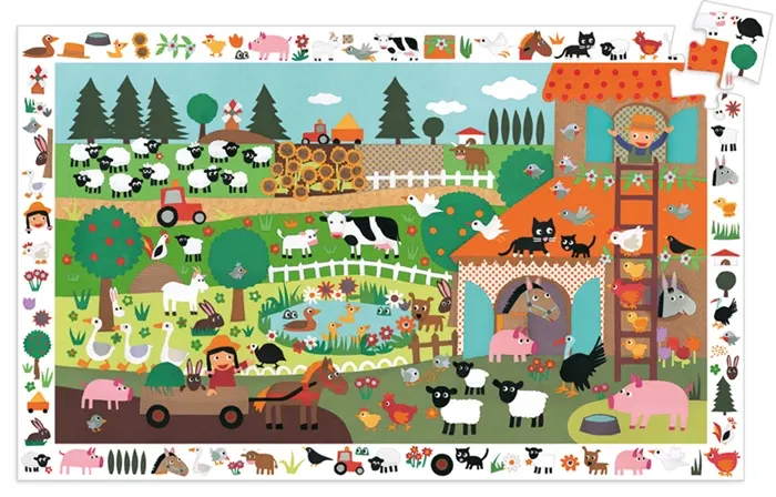 Djeco Puzzle d'observation la ferme, 35 pièces