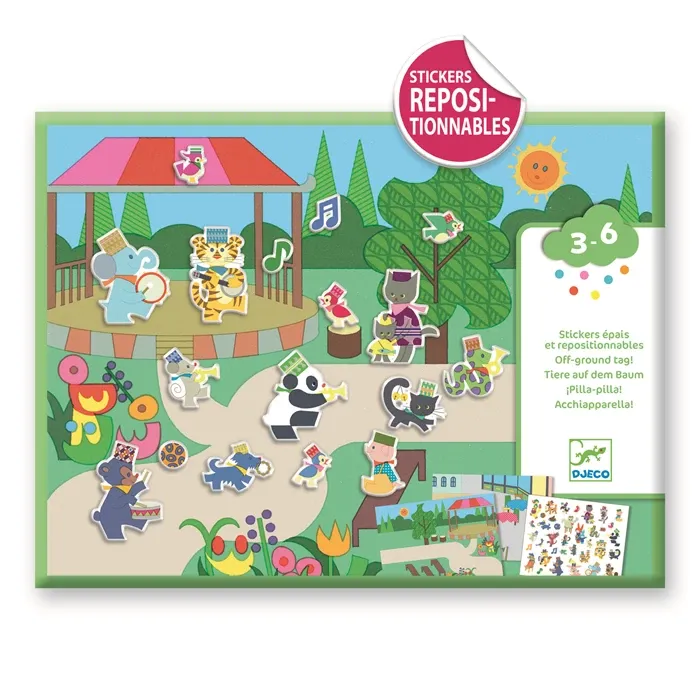 Djeco Stickers épais repositionnables, Crée ta propre fanfare!