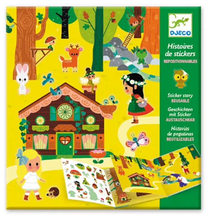 Djeco Histoires de stickers repositionnables, la forêt magique