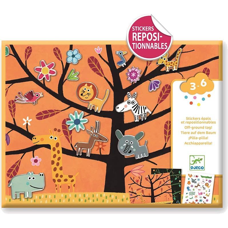 Djeco Stickers épais repositionnable Chat-perché