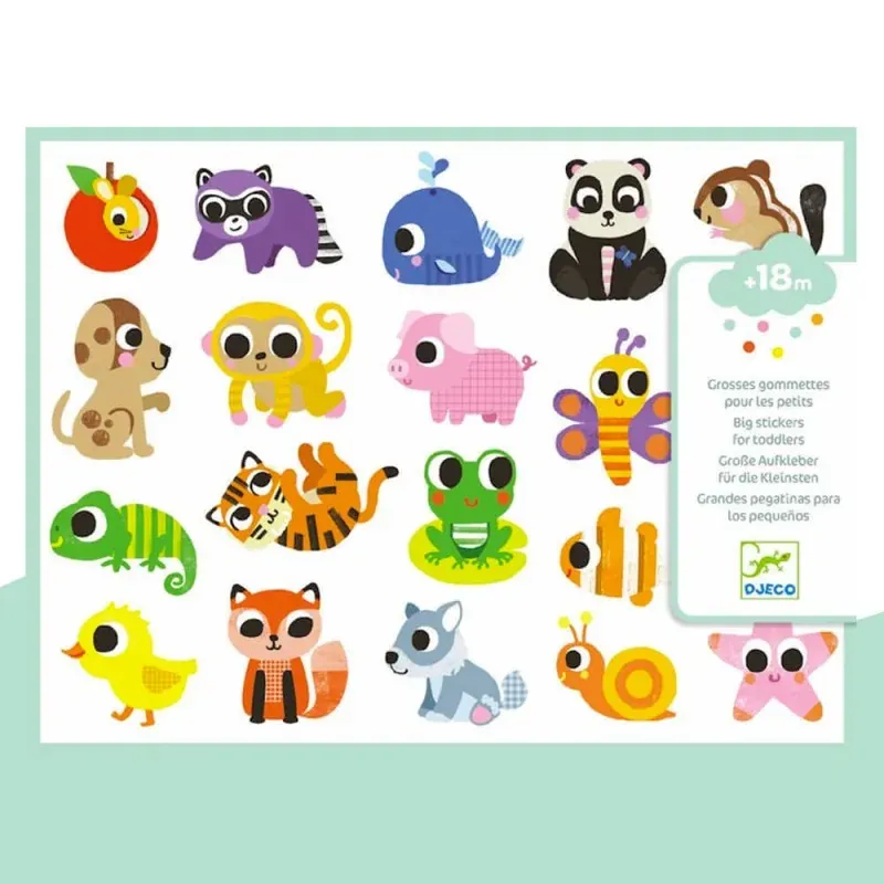 Djeco Grosses gommettes pour les petits, bébés animaux