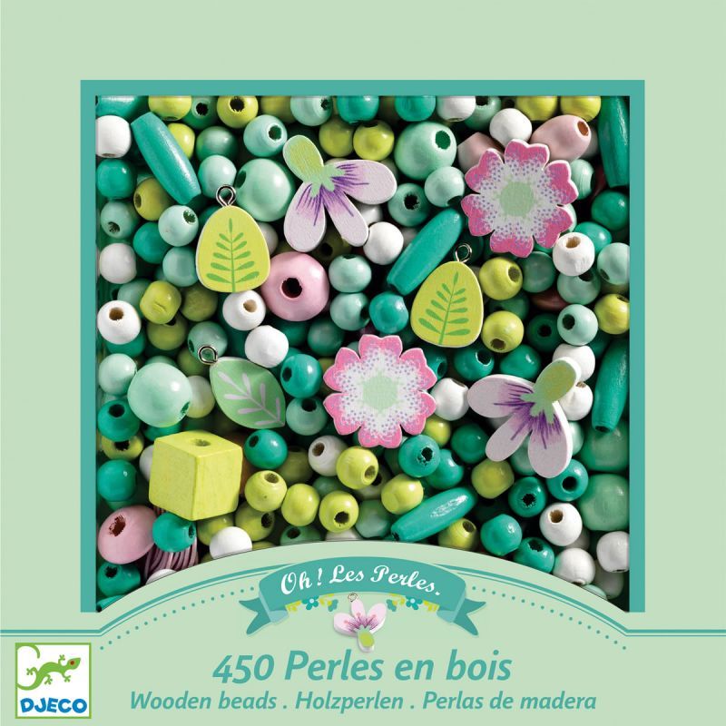 Djeco Perles en bois, Fleurs