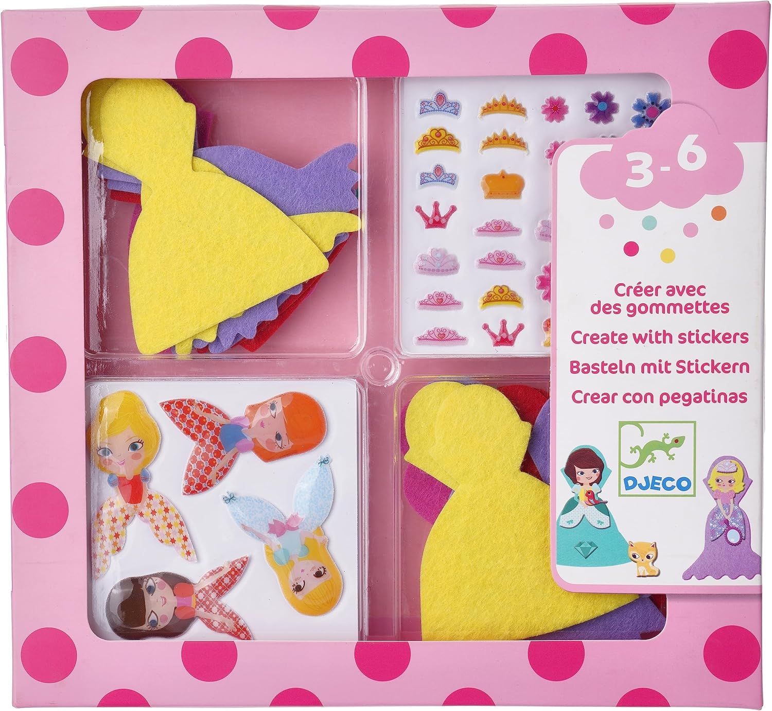 Djeco Créer avec des gommettes, J'aime les Princesses
