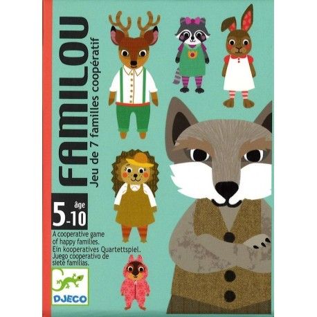 Djeco Jeu de cartes Familou, jeu de 7 familles coopératif