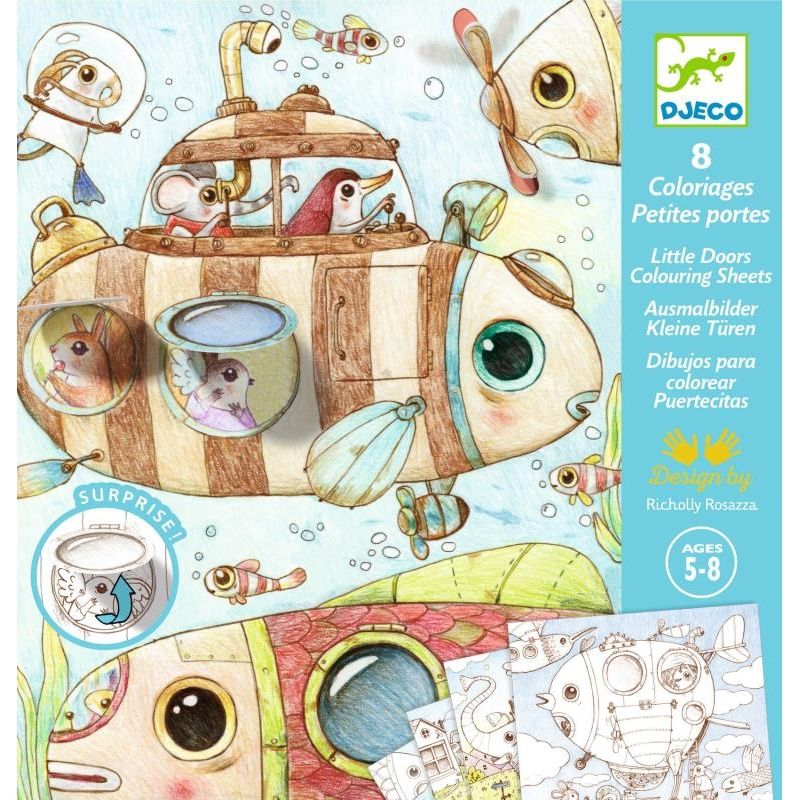 Djeco 8 Coloriages Petites portes, le voyage de Malo