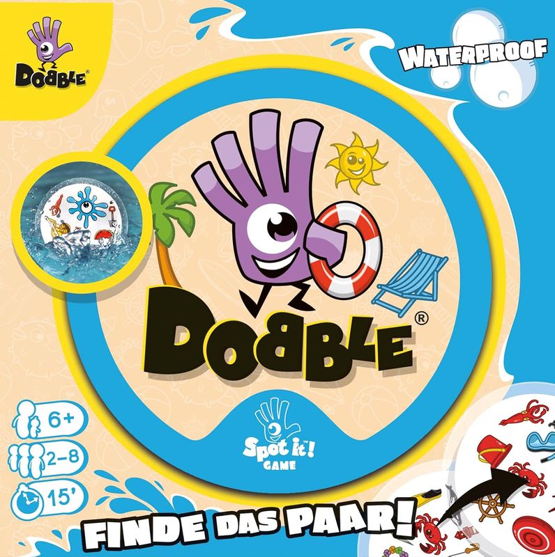 Zygomatic, Dobble Waterproof Eco-Sleeves Jeu de Cartes Familial 2 à 8 Joueurs à partir de 6 Ans et Plus