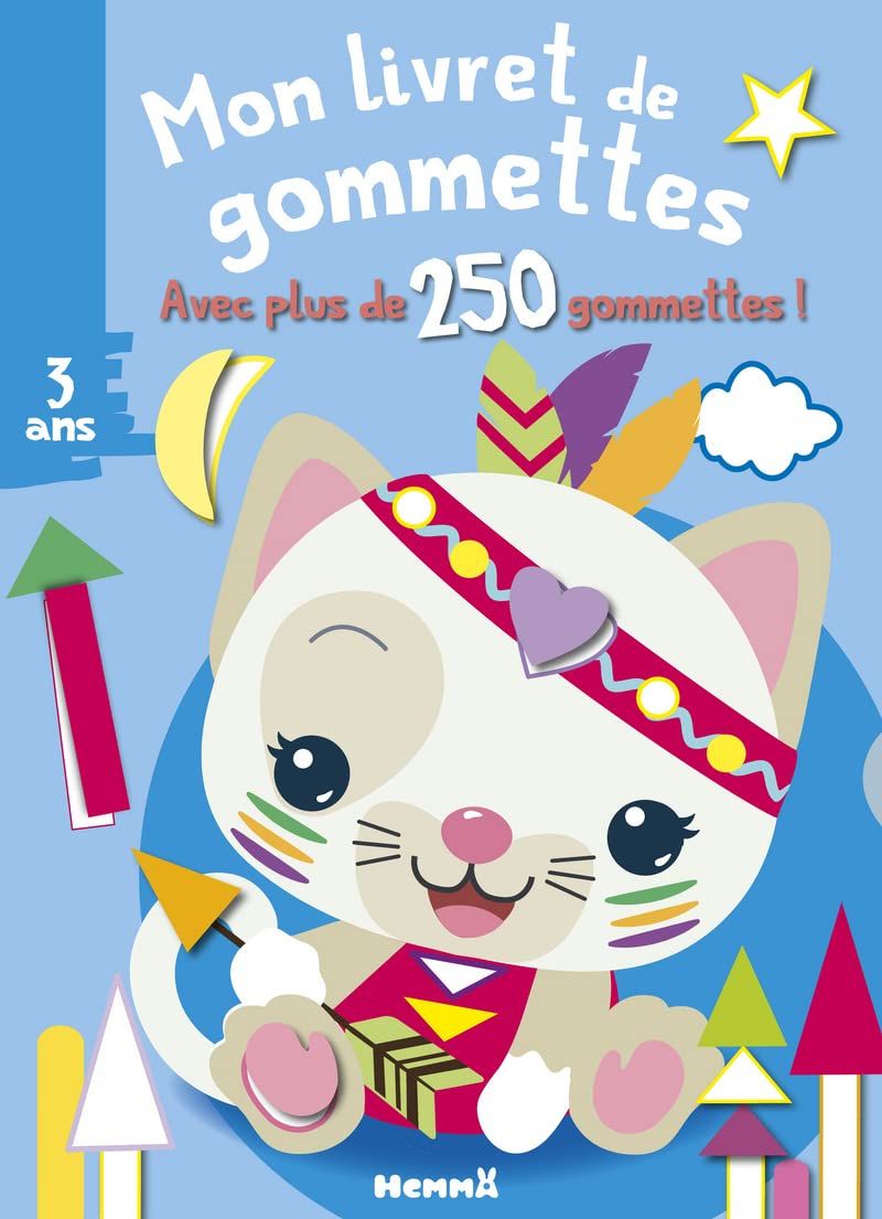 Mon livret de gommettes - + de 250 gommettes - Chat blanc - Livret de gommettes - Dès 3 ans