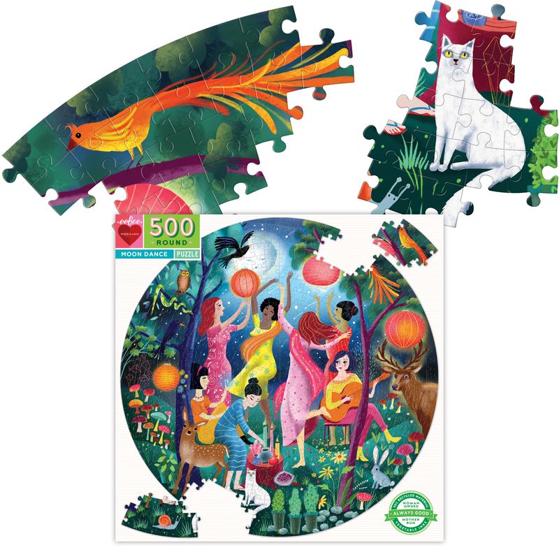 Eeboo Puzzle rond 500 pièces, Moon Dance