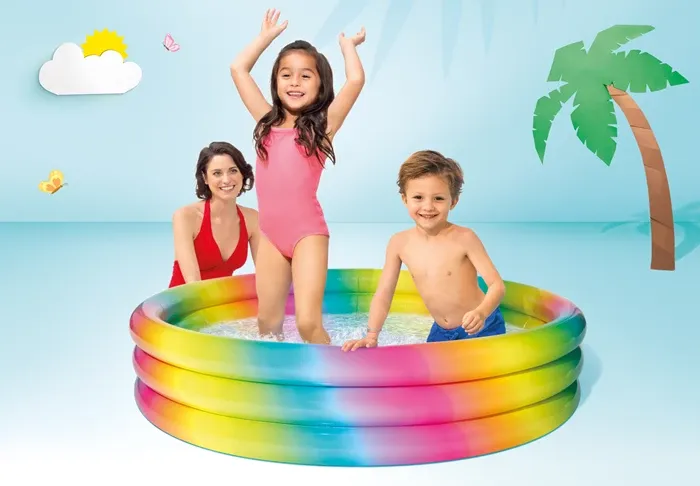 Piscine Rainbow Ombre 147x33 cm, capacité 330 l, 3 anneaux, dès 2+