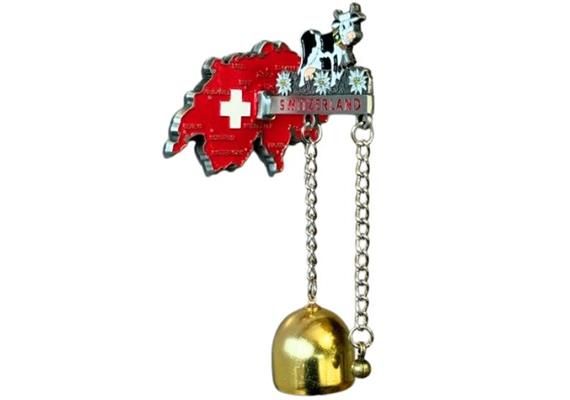 Magnet de la Suisse avec cloche et vache