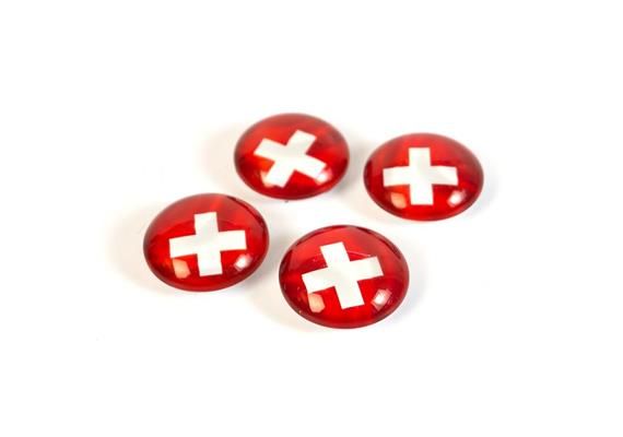 Magnet Pierre transparente avec croix Suisse