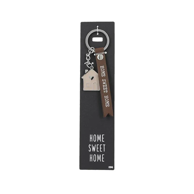 Porte-clés en cuir avec un pendentif maison  "Home Sweet Home"