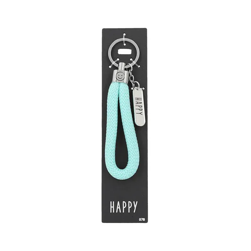 Porte-clés en corde "Happy"