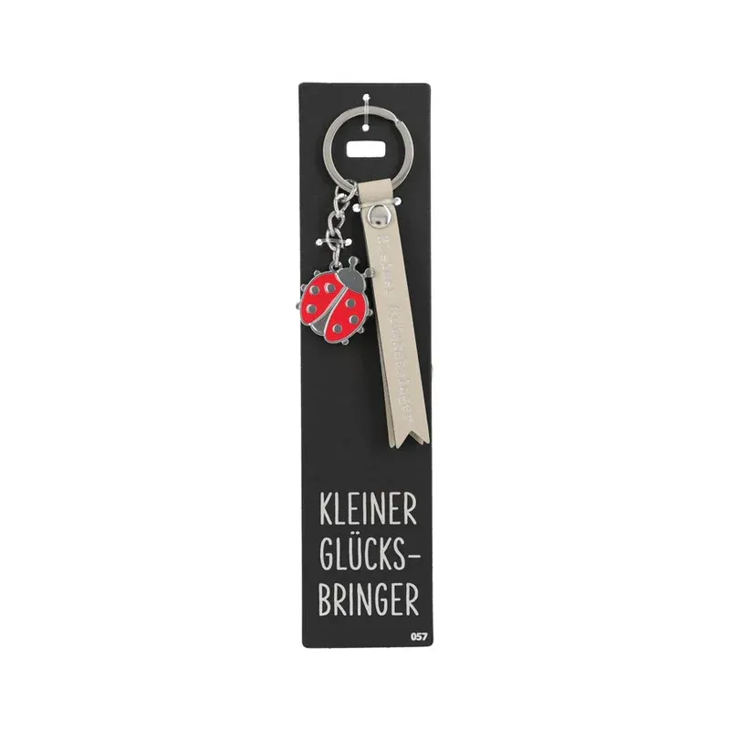 Porte-clés en cuir avec coccinelle "Porte-Bonheur"
