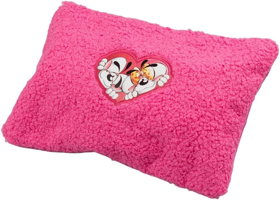 DIDDL - Pochette peluche Diddl - 23,5x1x16,5 cm - Pochette Rose En Matière Peluche Douce - Logo Cœur Avec Personnages Sur Le Devant - 1 Poche Zippée Pratique