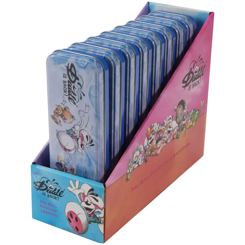 Diddl Trousse métallique avec 6 crayons de couleur