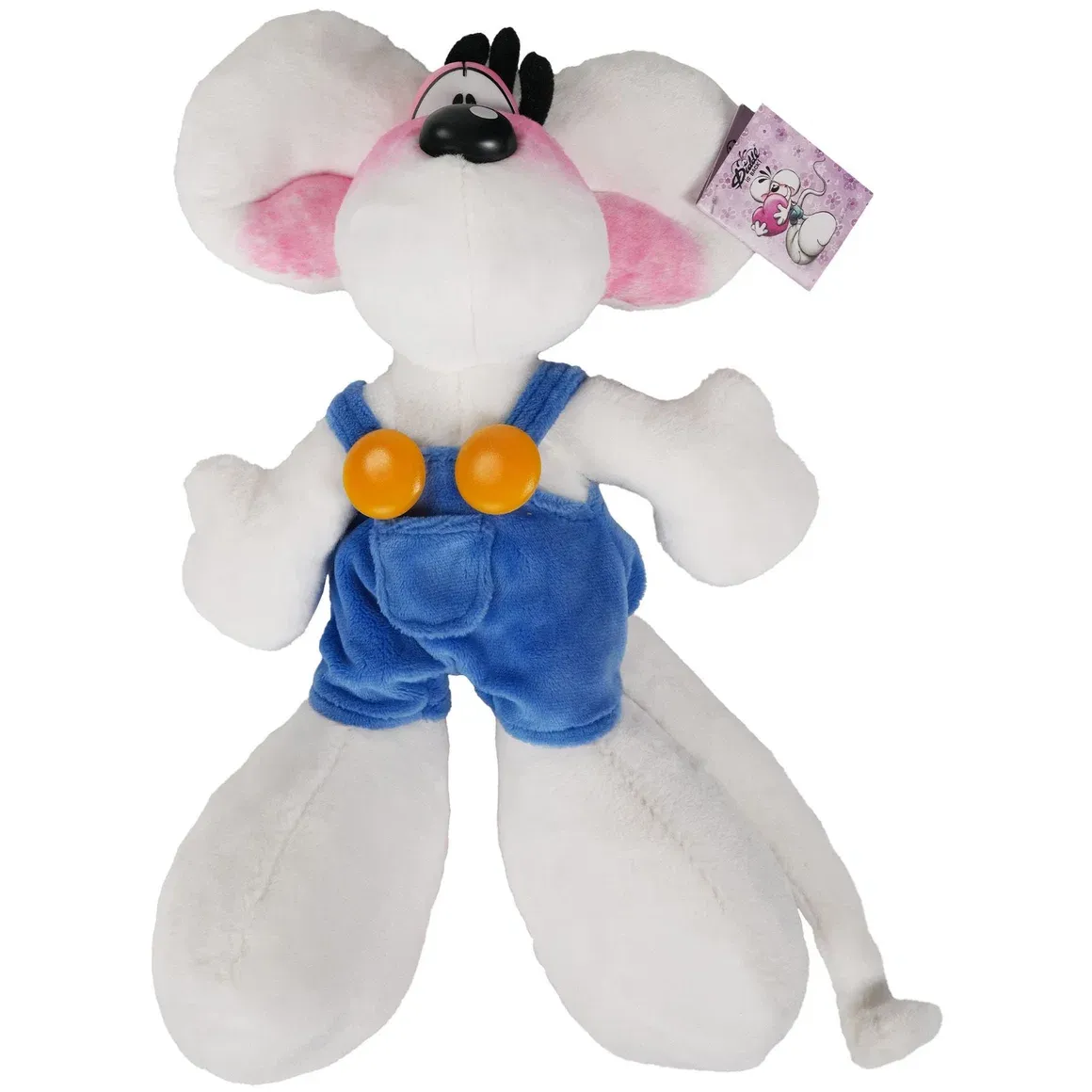 Diddl Peluche en salopette bleu 30cm