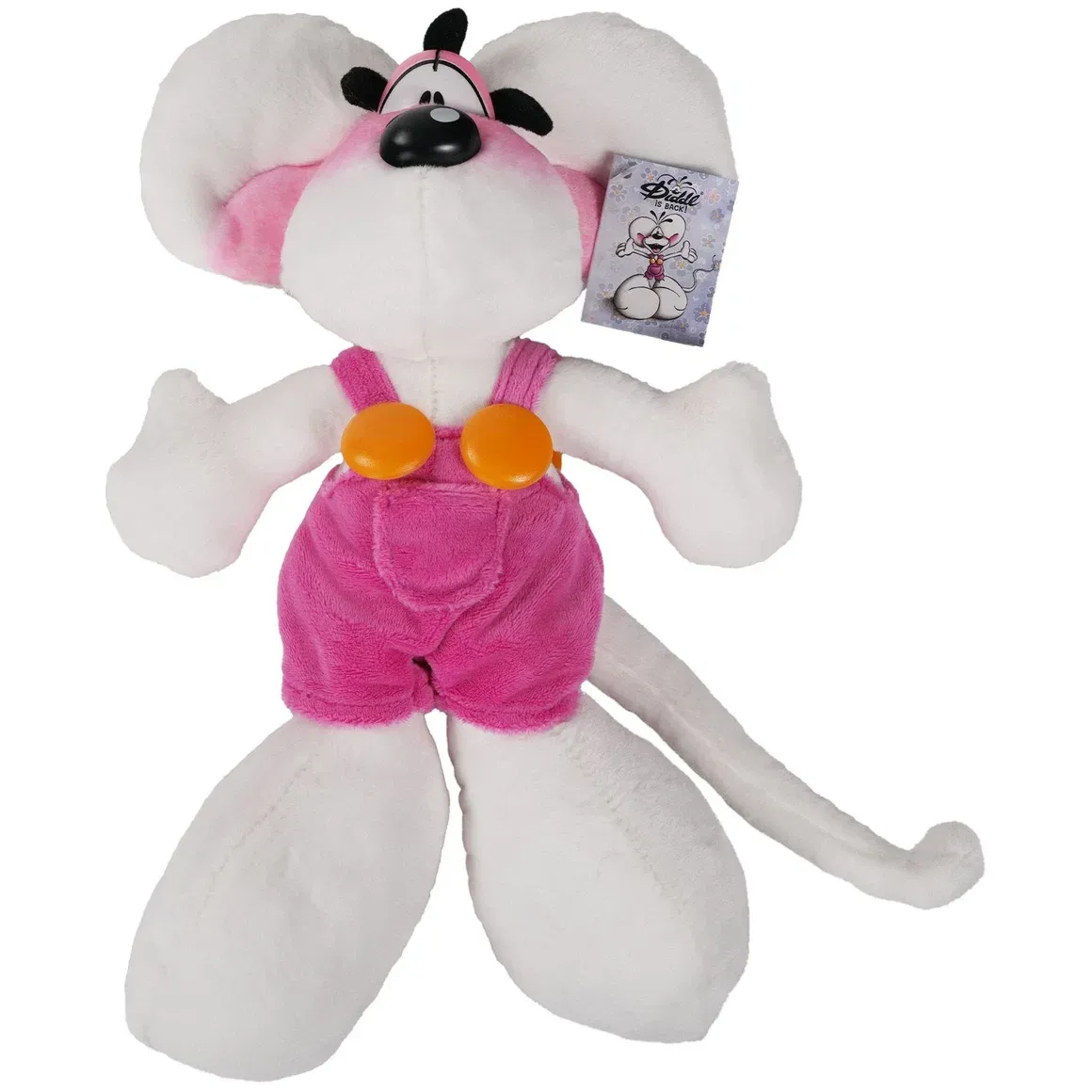Diddl Peluche en salopette rose 30cm