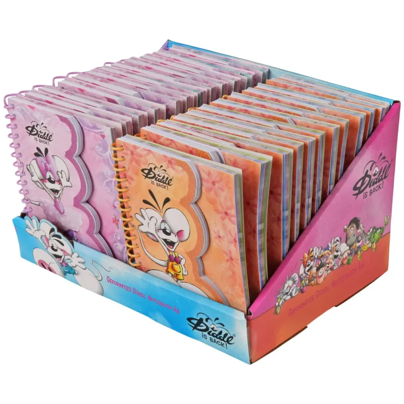 Diddl Carnet format A6, couleur violet et jaune