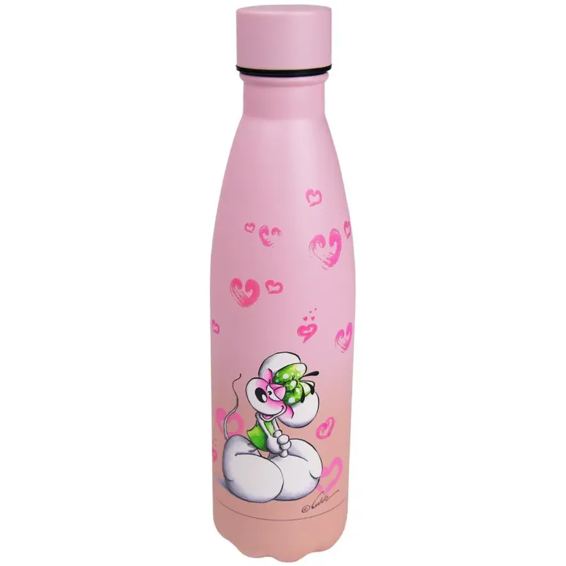 Diddl Gourde isotherme 500 ml, 2 modèles à choix, rose ou noir