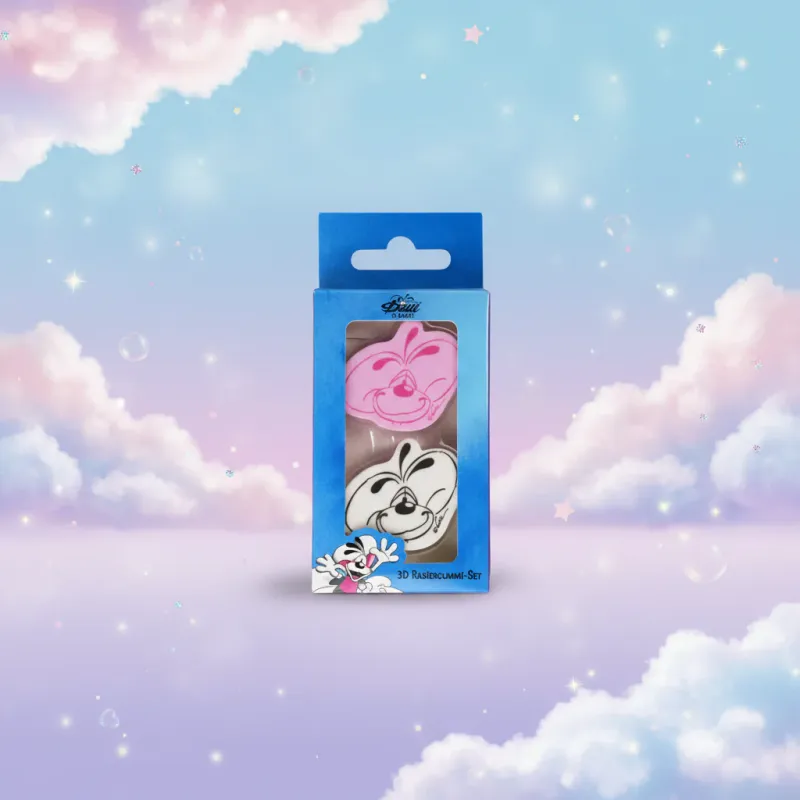 Diddl Set de 2 gommes en forme de Diddl, 1 rose et 1 blanche