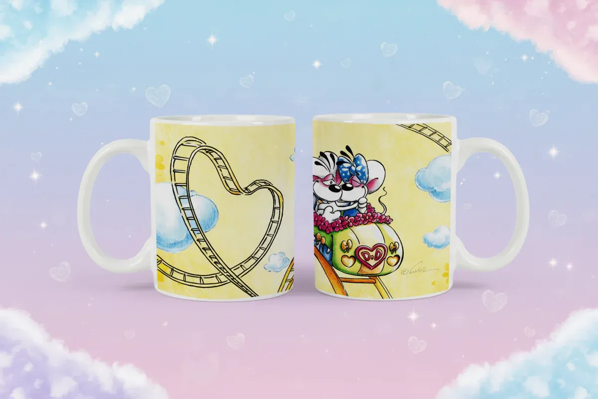 Diddl Tasse, 3 modèles à choix, rose, jaune et bleu