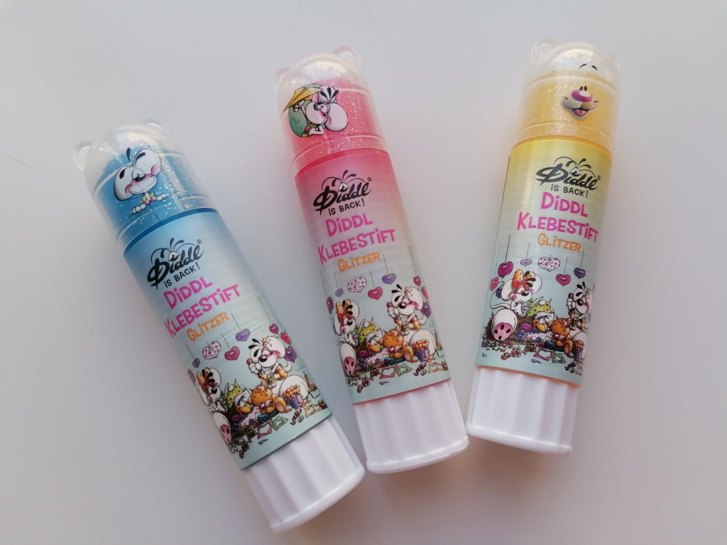 Diddl colle à paillettes, à choix 3 couleurs différentes