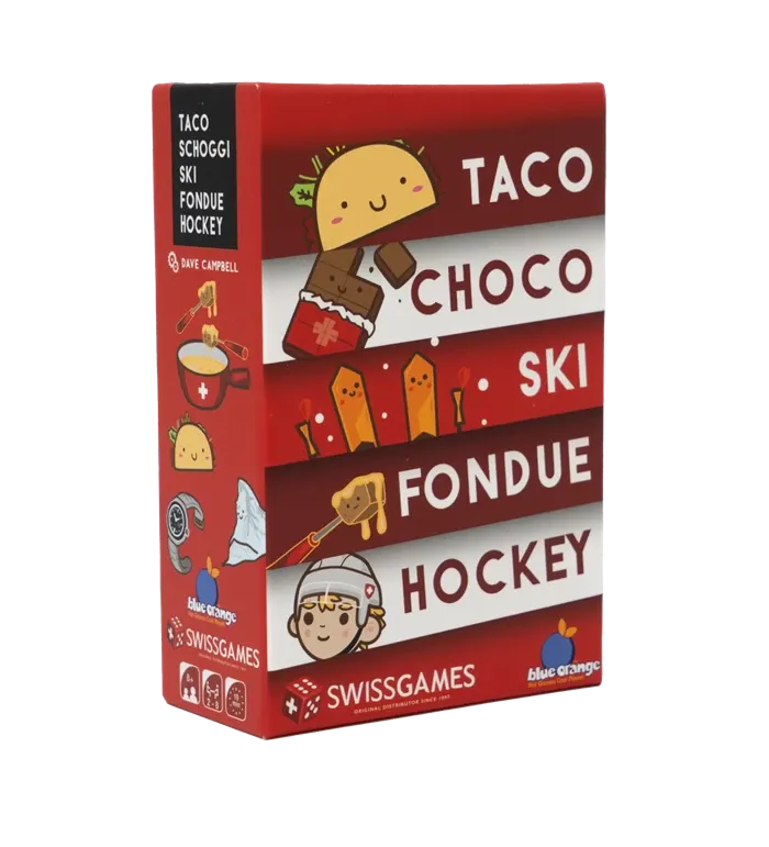 TACO CHOCO SKI FONDUE HOCKEY (FR-DE) Edition Suisse, jeu d'ambiance