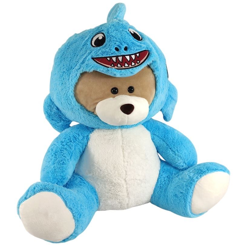 Ours en peluche déguisé en requin 50 cm