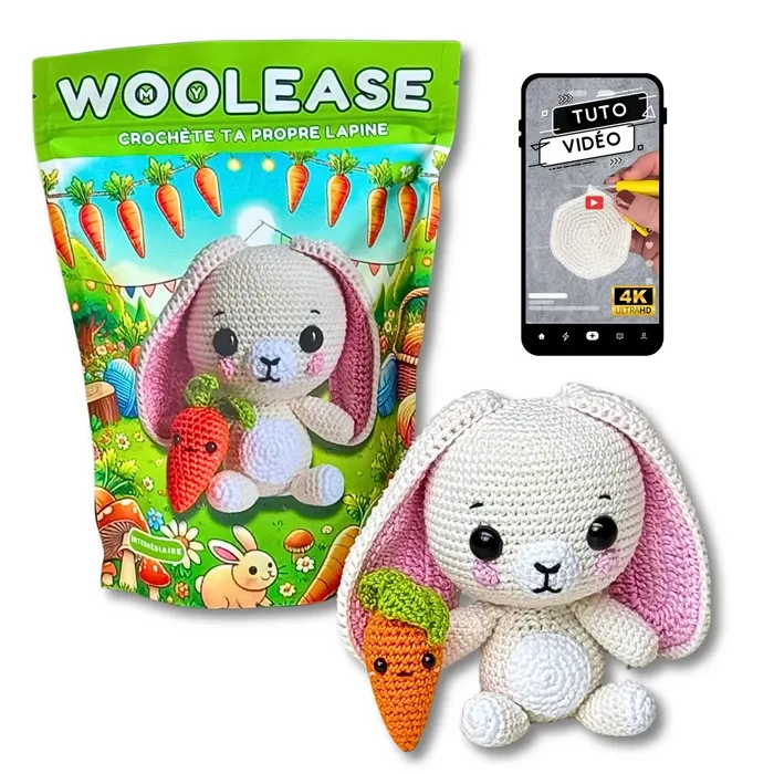 MYWOOLEASE KIT CROCHET FLORA LA LAPINE