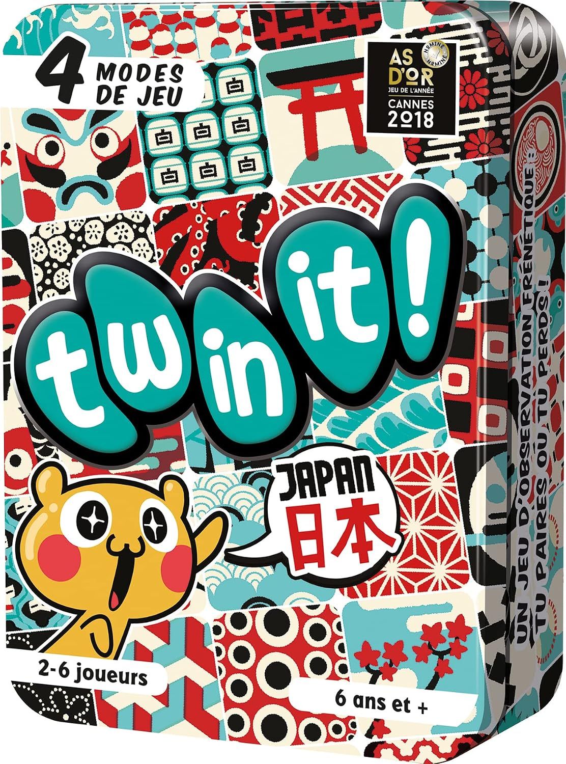 Asmodee - Twin IT Japan - Jeu de Société et d’Ambiance Pour Famille et Enfants dès 6 Ans - Idée Cadeau Format Voyage - Boite Métal - 2 à 6 Joueurs - 15 Min