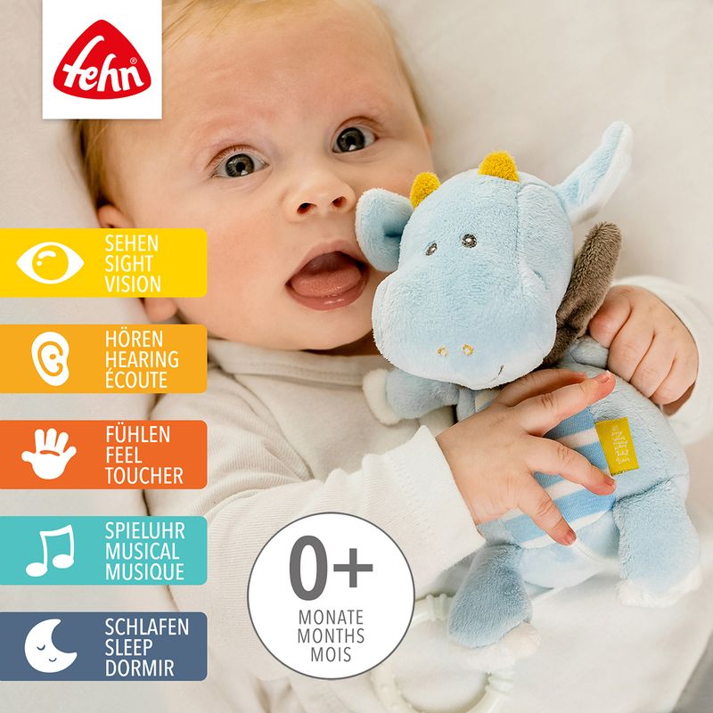 Boite à musique peluche toute douce dragon little castle, dès la naissance