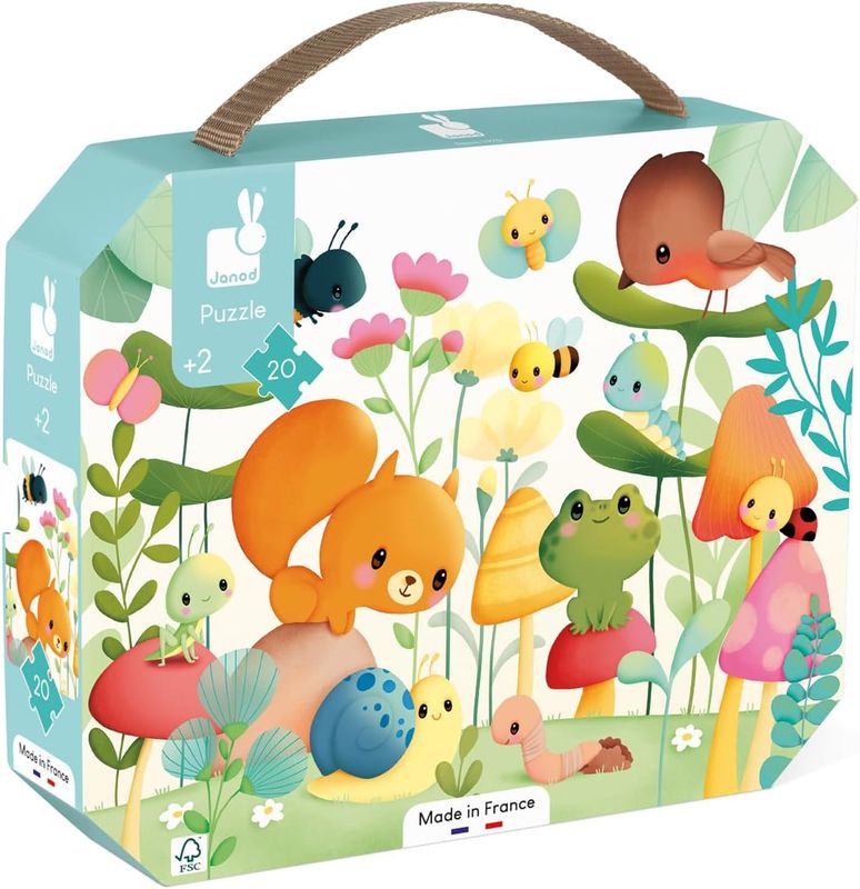 Janod - Puzzle Les Compagnons du Jardin - Puzzle 20 Pièces, dès 24 mois