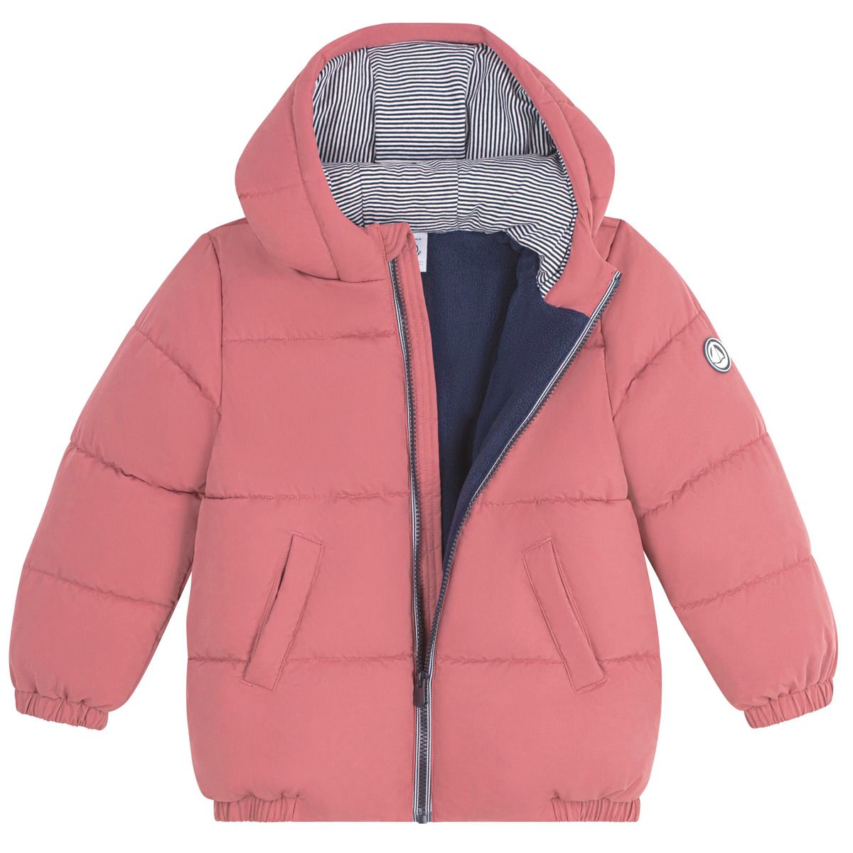 Petit Bateau Veste doudoune avec capuchon, rose new cheek