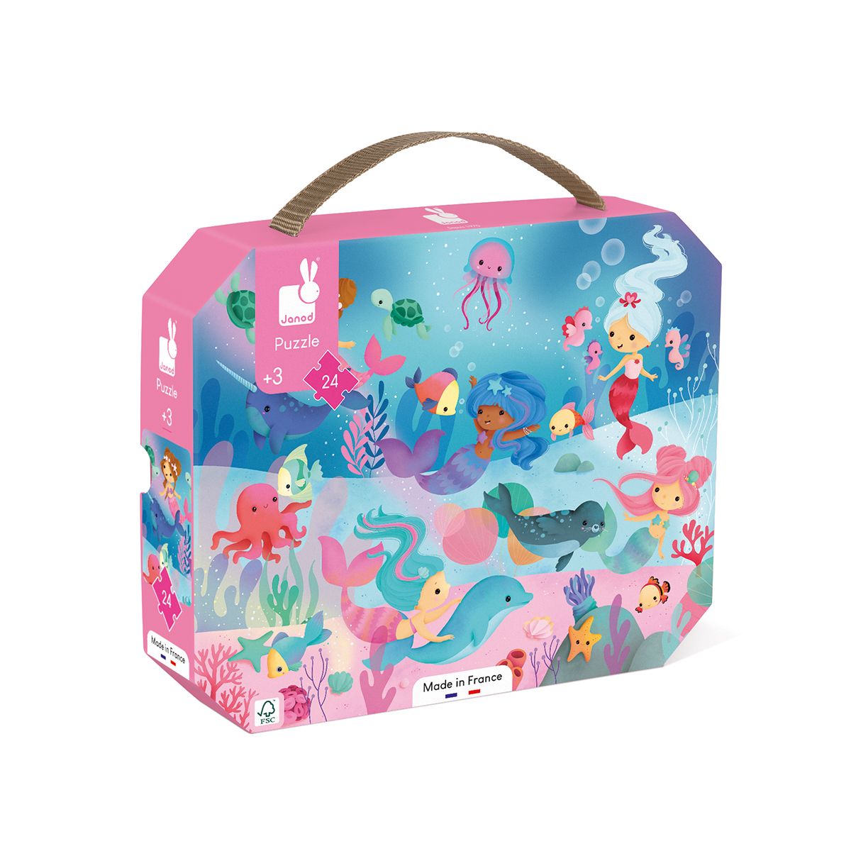 Puzzle sirènes 24 pièces dans une valise, dès 3 ans