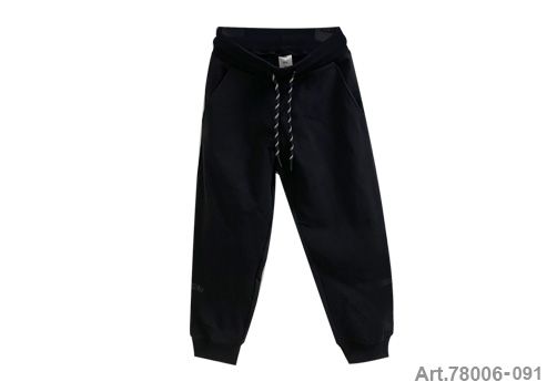 Pantalon de jogging noir en coton, taille élastique