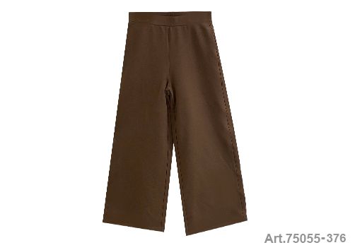 Pantalon en coton jersey, coupe large et droite, brun marron