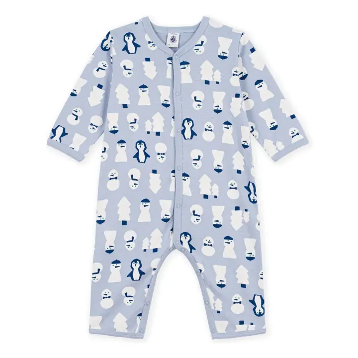 Petit Bateau Pyjama Dors Bien Bonhommes de Neige Coton Bio | Bleu